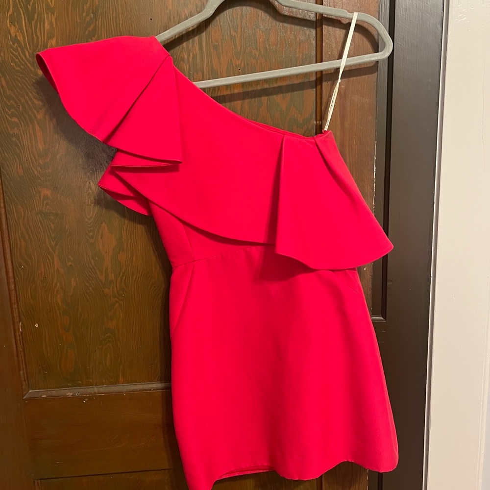 One-Shoulder Red/Pink Dress